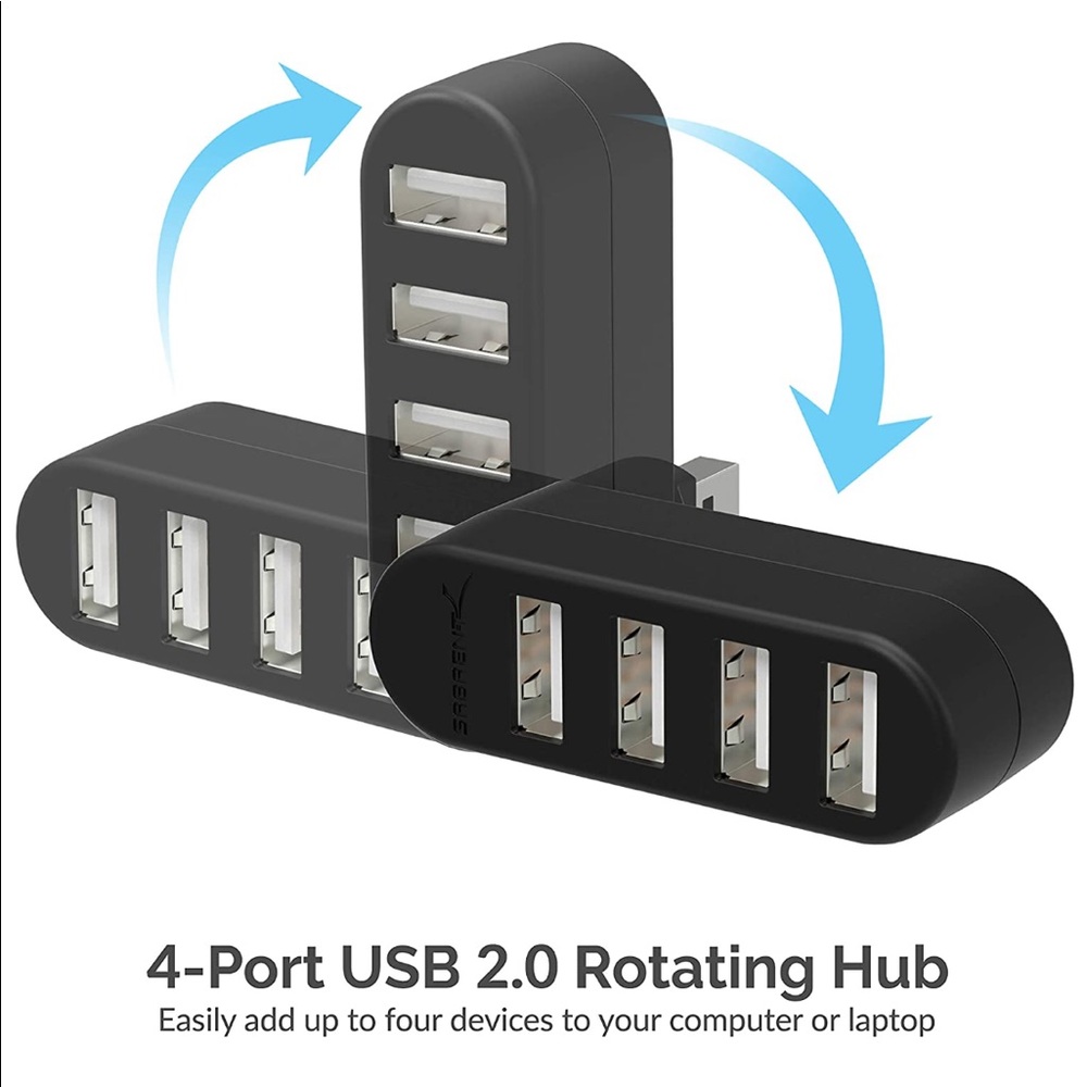Sabrent 4-Port USB 2.0 Rotatable Hub - Picture 6 of 12